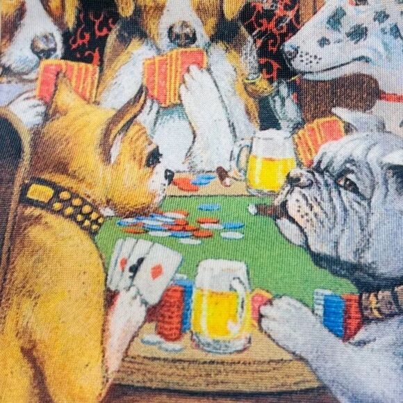 Ralph Marlin Men's Dogs Playing Poker Vintage 90's Necktie Artwear USA Made - Picture 9 of 9